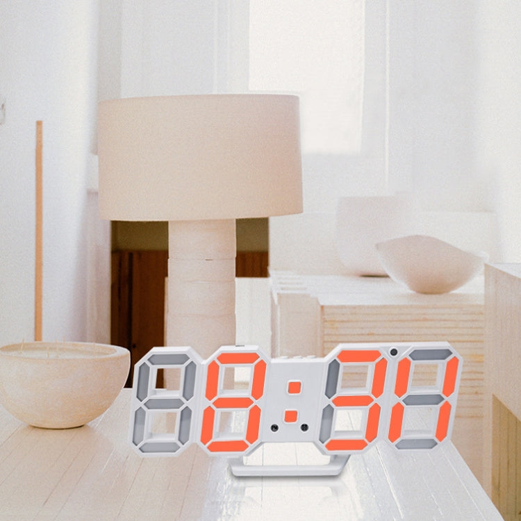 6609 3D Stereo LED Alarm Clock Living Room 3D Wall Clock, Colour: Red - Alarm Clocks by PMc TechLife | Online Shopping South Africa | PMc TechLife | Buy Now Pay Later Mobicred