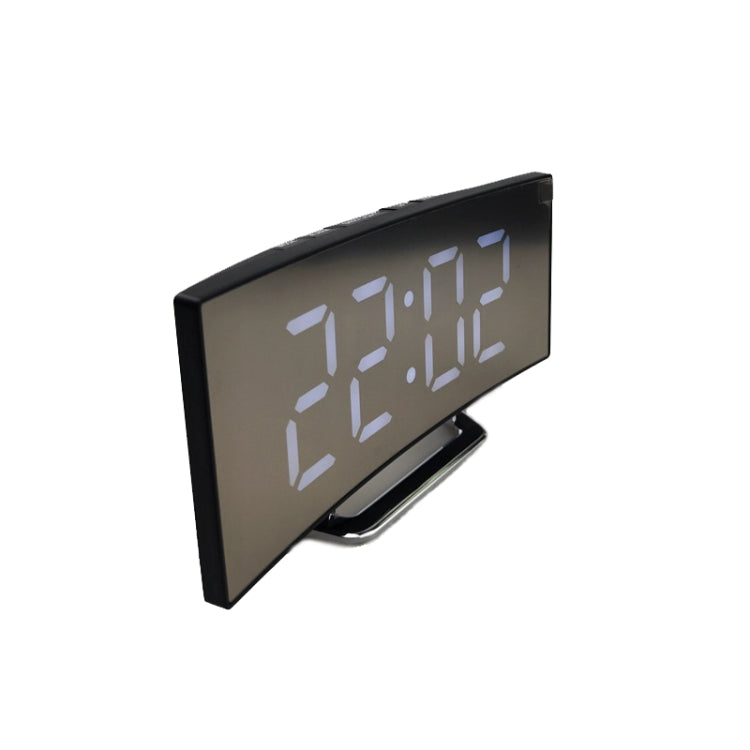 6507 Curved Big Screen Electronic Clock LED Mirror Mute Alarm Clock(Red) - Alarm Clocks by PMc TechLife | Online Shopping South Africa | PMc TechLife | Buy Now Pay Later Mobicred