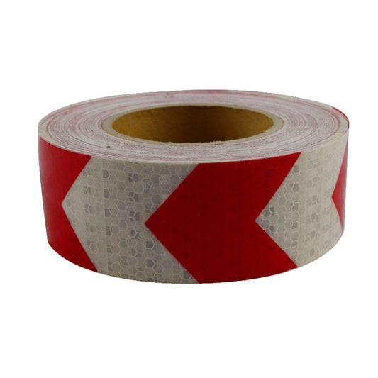 PVC Crystal Color Arrow Reflective Film Truck Honeycomb Guidelines Warning Tape Stickers 5cm x 25m(Red White) - Reflective Material by PMC Jewellery | Online Shopping South Africa | PMC Jewellery | Buy Now Pay Later Mobicred