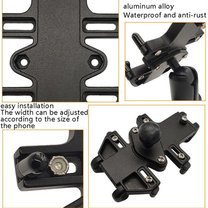 N-STAR NJN001 Motorcycle Bicycle Compatible Mobile Phone Bracket Aluminum Accessories Riding Equipment(With Crooked Ball Head) - Holders by N-STAR | Online Shopping South Africa | PMC Jewellery | Buy Now Pay Later Mobicred