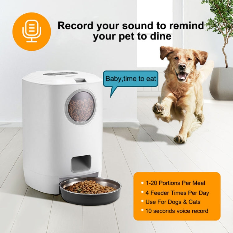 4.5L Smart Pet Cat Dog Bowl Food Automatic Dispenser Feeder  With Timer Auto Electronic Feeder With Metal Food Tray, Specification: US Plug - Food Bowls by PMC Jewellery | Online Shopping South Africa | PMC Jewellery