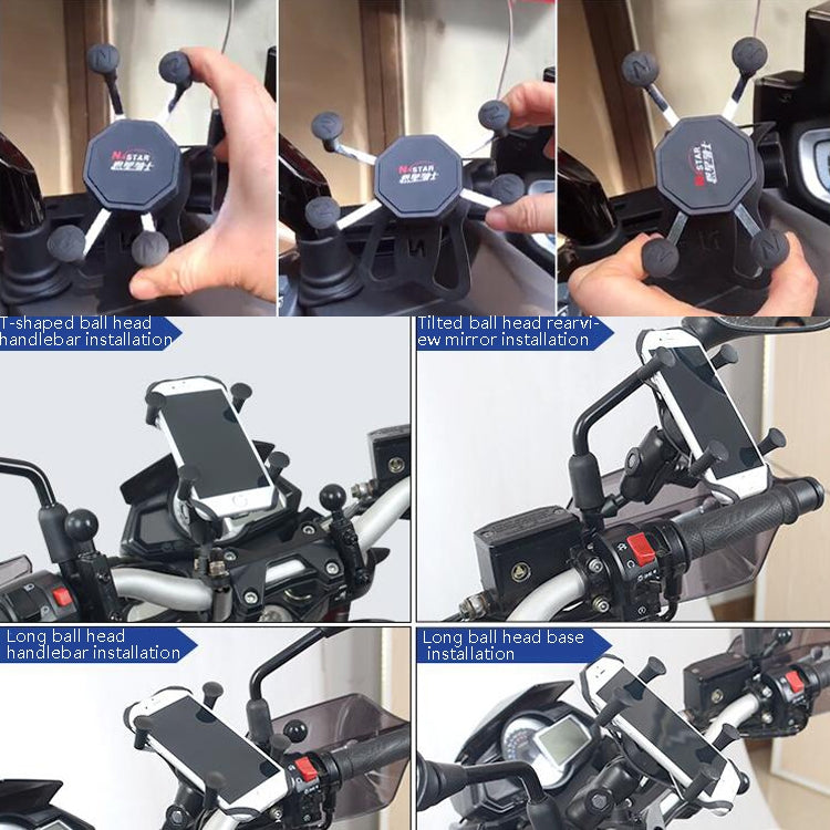 N-STAR N002 Motorcycle Bicycle Mobile Phone Bracket Riding Equipment(Small Tilted Head) - Holders by N-STAR | Online Shopping South Africa | PMC Jewellery | Buy Now Pay Later Mobicred