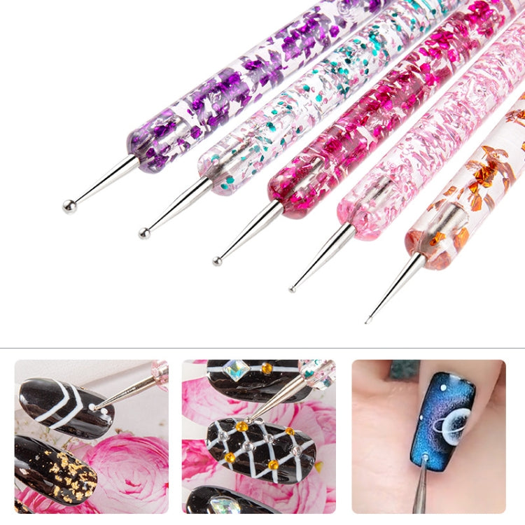 5 In 1 Nail Double-Headed Drill Pen Acrylic Transparent Pole Nail Tool - Nail Art Equipment by PMC Jewellery | Online Shopping South Africa | PMC Jewellery | Buy Now Pay Later Mobicred