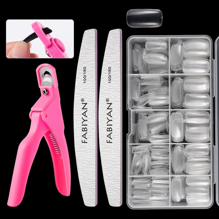 FABIYAN Nail Brush Nail Piece Set Nail Art Polishing Supplies Set, Specification: Transparent Full-sticked Small Set - Nail Art Equipment by FABIYAN | Online Shopping South Africa | PMC Jewellery | Buy Now Pay Later Mobicred