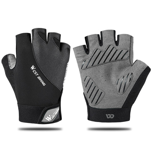 WEST BIKING YP0211210 Mountain Cycling Gloves Half Finger Breathable Anti-Slip Gloves Riding Equipment, Size: M(Dark Grey) - Cycling Gloves by WEST BIKING | Online Shopping South Africa | PMC Jewellery | Buy Now Pay Later Mobicred