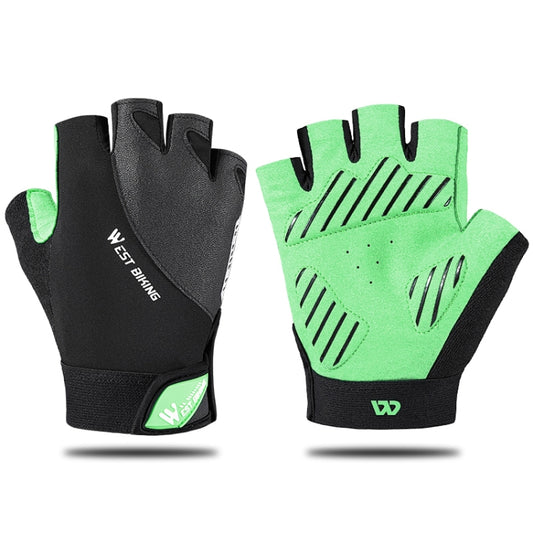 WEST BIKING YP0211210 Mountain Cycling Gloves Half Finger Breathable Anti-Slip Gloves Riding Equipment, Size: L(Light Green) - Cycling Gloves by WEST BIKING | Online Shopping South Africa | PMC Jewellery | Buy Now Pay Later Mobicred