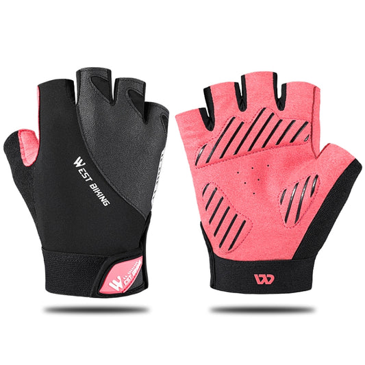 WEST BIKING YP0211210 Mountain Cycling Gloves Half Finger Breathable Anti-Slip Gloves Riding Equipment, Size: XL(Pink) - Cycling Gloves by WEST BIKING | Online Shopping South Africa | PMC Jewellery | Buy Now Pay Later Mobicred