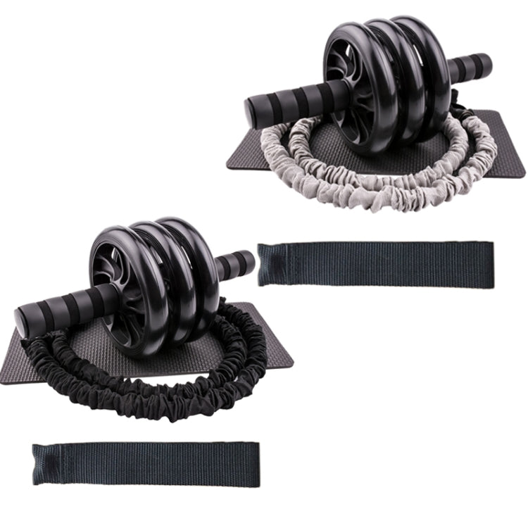 5 in 1 Abdominal Muscle Training Three-Wheel Abdomen-Wheel Rally Set Home Fitness Equipment(Black) - Fitness Equipments by PMC Jewellery | Online Shopping South Africa | PMC Jewellery