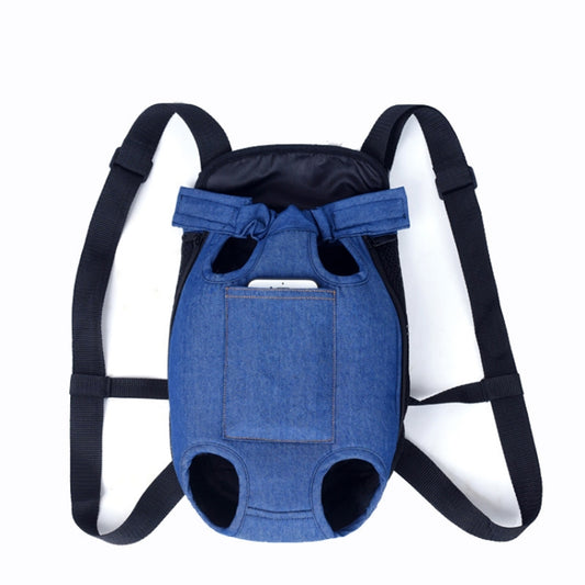 Dog Going Out Foldable On Chest Backpack Pet Carrier Bag, Colour: Blue Denim (Four Seasons)(S) - Pet Bags by PMC Jewellery | Online Shopping South Africa | PMC Jewellery