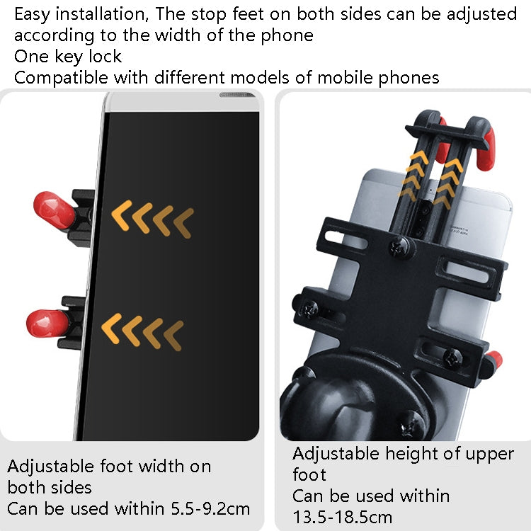 Motorcycle Metal Navigation Mobile Phone Bracket,Style: Thin Tube Fixation (Anti-theft) - Holder by PMC TechLife | Online Shopping South Africa | PMC TechLife | Buy Now Pay Later Mobicred