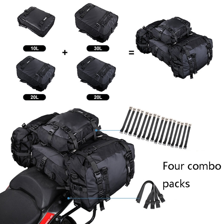 Rhinowalk Multi-Function Motorcycle Rear Seat Bag Combination Rear Shelf Pannier, Colour: Black 20L - Bags & Luggages by Rhinowalk | Online Shopping South Africa | PMC Jewellery | Buy Now Pay Later Mobicred