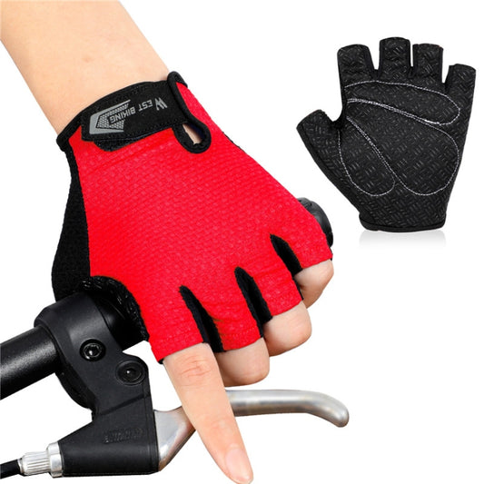 WEST BIKING YP0211218 Cycling Breathable Short Gloves Non-Slip Half Finger Gloves, Size: L(Red) - Cycling Gloves by WEST BIKING | Online Shopping South Africa | PMC Jewellery | Buy Now Pay Later Mobicred