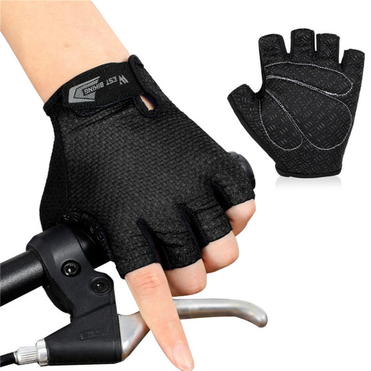 WEST BIKING YP0211218 Cycling Breathable Short Gloves Non-Slip Half Finger Gloves, Size: L(Black) - Cycling Gloves by WEST BIKING | Online Shopping South Africa | PMC Jewellery | Buy Now Pay Later Mobicred