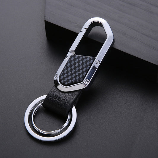 JOBON ZB-106A Business Men Metal Keychain Double Loop Car Pendant Keychain(Brown Chrome) - Key Rings by JOBON | Online Shopping South Africa | PMC Jewellery | Buy Now Pay Later Mobicred