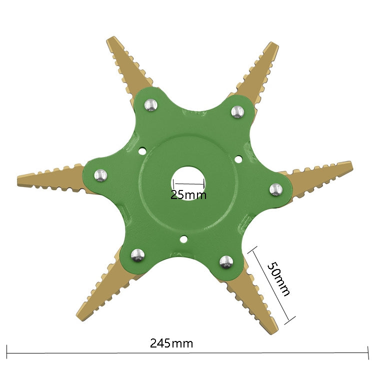 Toothed Mower Blade Six-Leaf Cyclone Blade Agricultural Weeder Parts(Golden Blade Bagged Gray) - Lawn Mower, Saws & Accessories by PMC Jewellery | Online Shopping South Africa | PMC Jewellery | Buy Now Pay Later Mobicred