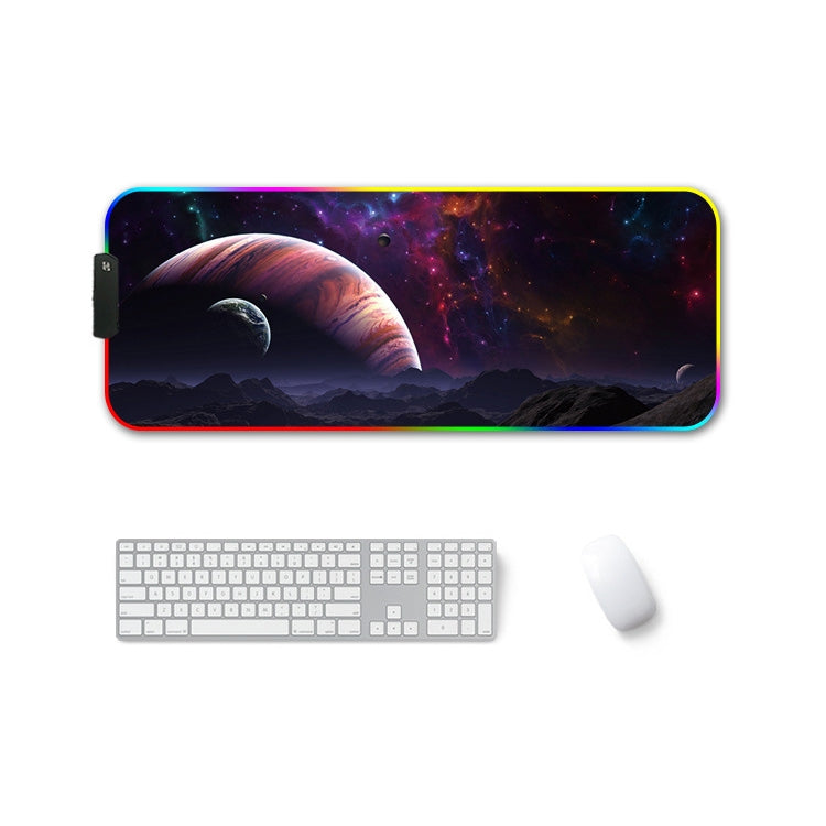 300x350x3mm F-01 Rubber Thermal Transfer RGB Luminous Non-Slip Mouse Pad(Vast Starry Sky) - Mouse Pads by PMC Jewellery | Online Shopping South Africa | PMC Jewellery | Buy Now Pay Later Mobicred