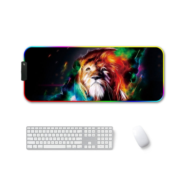 300x800x3mm F-01 Rubber Thermal Transfer RGB Luminous Non-Slip Mouse Pad(Colorful Lion) - Mouse Pads by PMC Jewellery | Online Shopping South Africa | PMC Jewellery | Buy Now Pay Later Mobicred