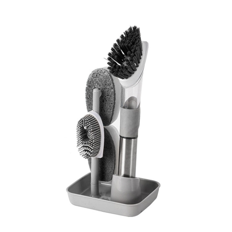 Kitchen Oil Dirty Pan Brush Can Add Detergent Sponge Brush Long Handle Cleaning Brush(Gray) - Cleaning Tools by PMc TechLife | Online Shopping South Africa | PMc TechLife | Buy Now Pay Later Mobicred