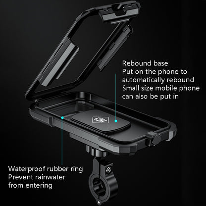 Kewig Bicycle Motorcycle Waterproof Box Mobile Phone Bracket Riding Touch Mobile Phone Fixed Seat(M18L-B1 Large Handlebar Installation) - Holder by Kewig | Online Shopping South Africa | PMC Jewellery | Buy Now Pay Later Mobicred