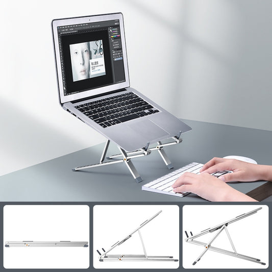 Oatsbasf Z02 Laptop Increasing Cooling Bracket Aluminum Alloy Desktop Adjustable Bracket(Silver) - Laptop Stand by Oatsbasf | Online Shopping South Africa | PMC Jewellery | Buy Now Pay Later Mobicred