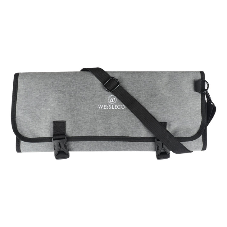 WESSLECO Chef Knife Tool Storage Bag Oxford Cloth Knife Bag(Gray) - Storage Bags by WESSLECO | Online Shopping South Africa | PMC TechLife | Buy Now Pay Later Mobicred