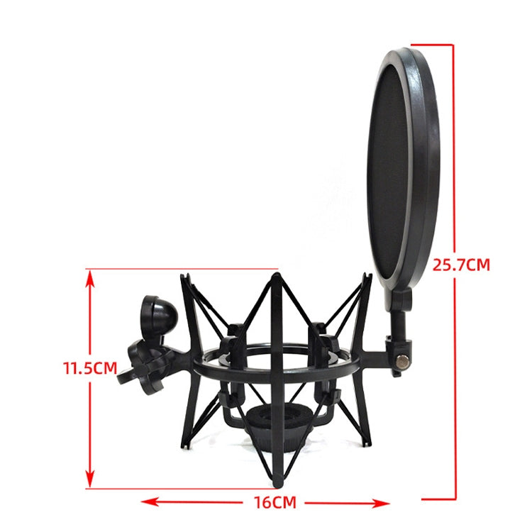 SH-101 Microphone Shockproof Bracket Condenser Microphone Blowout Cover Set(Black) - Windshield by PMC Jewellery | Online Shopping South Africa | PMC Jewellery | Buy Now Pay Later Mobicred