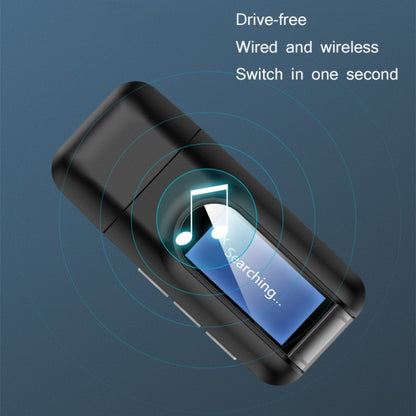 T11 2 In 1 USB Bluetooth 5.0 Transmitter And Receiver Audio Adapter With LCD Screen（Black） - Bluetooth Adapters by PMC Jewellery | Online Shopping South Africa | PMC Jewellery | Buy Now Pay Later Mobicred