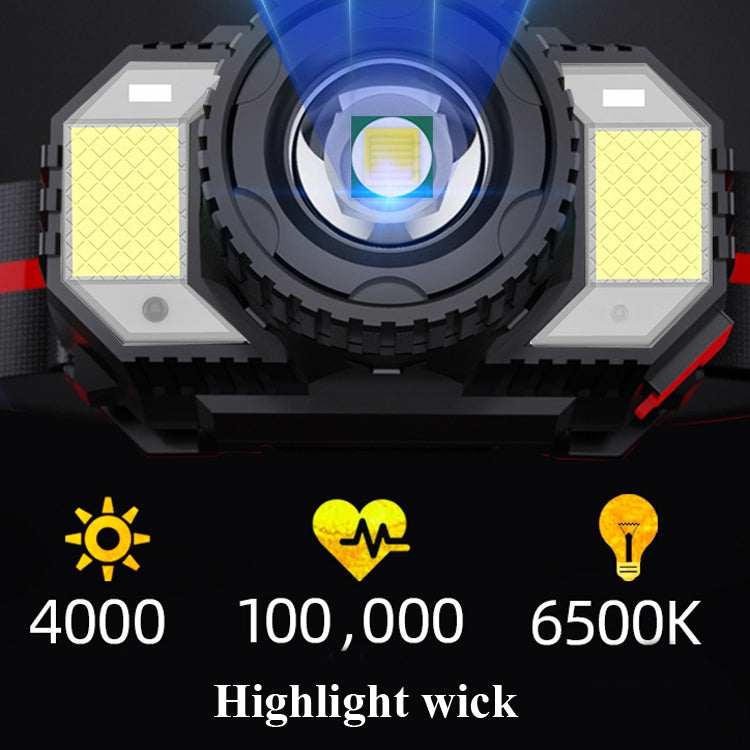 TG-TD009 LED Strong Headlamp Head-Mounted USB Rechargeable Zoom Sensor Headlamp, Colour: Yellow Light - Headlamp by PMc TechLife | Online Shopping South Africa | PMc TechLife | Buy Now Pay Later Mobicred