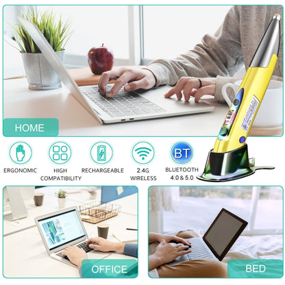 PR-A19 2.4GHz Wireless Charging Bluetooth Mouse Pen Type Shining Quiet Mouse(Silver Gray) - Wireless Mice by PMC Jewellery | Online Shopping South Africa | PMC Jewellery | Buy Now Pay Later Mobicred