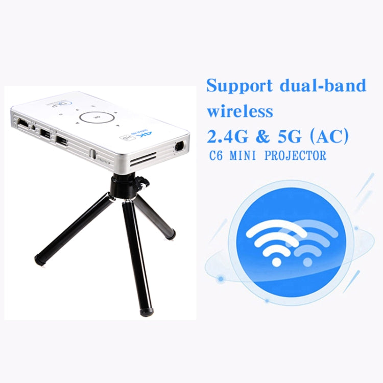 C6 2GB+32GB Android Smart DLP HD Projector Mini Wireless Projector, UK Plug (Black) - free shipping - PMC Jewellery - Order now!