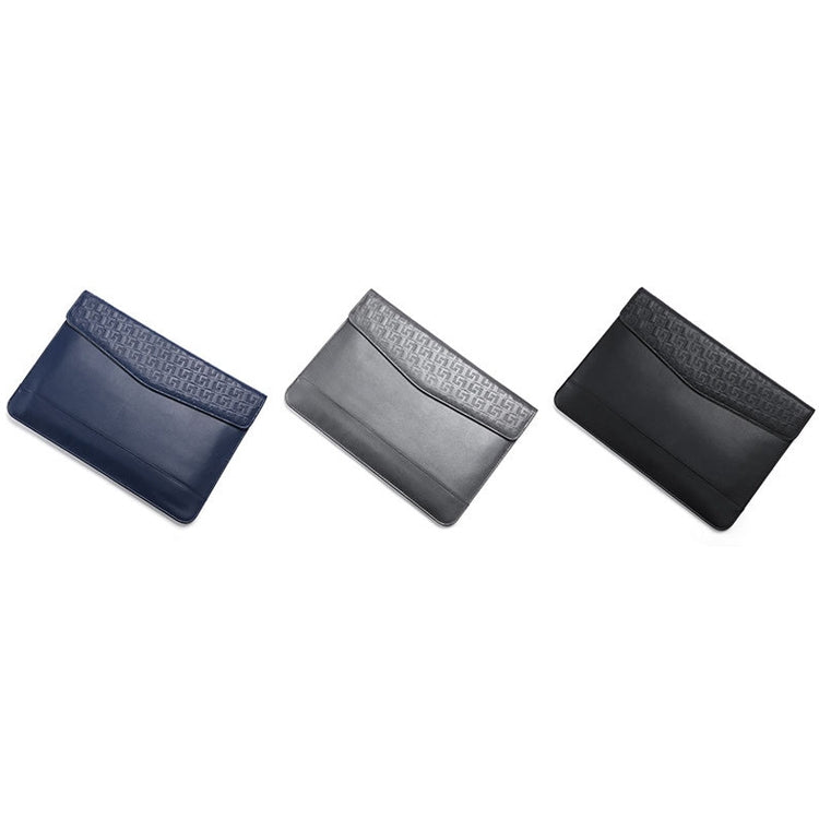 Horizontal  Embossed Notebook Liner Bag Ultra-Thin Magnetic Holster, Applicable Model: 13 inch(Dark Blue) - 13.3 inch by PMC Jewellery | Online Shopping South Africa | PMC Jewellery | Buy Now Pay Later Mobicred