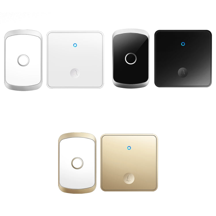 CACAZI FA50 1 For 1 Push-button Self-generating Wireless Doorbell, Plug:US Plug(Gold) - Wireless Doorbell by CACAZI | Online Shopping South Africa | PMC Jewellery