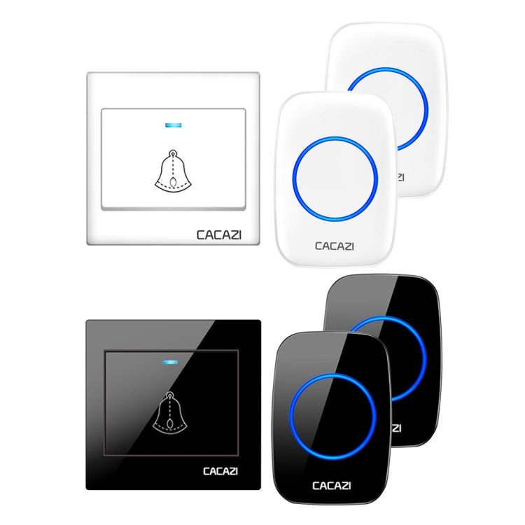 CACAZI H10 1 For 2 Home Wireless Music Doorbell without Battery, Plug:EU Plug(White) - Wireless Doorbell by CACAZI | Online Shopping South Africa | PMC Jewellery | Buy Now Pay Later Mobicred