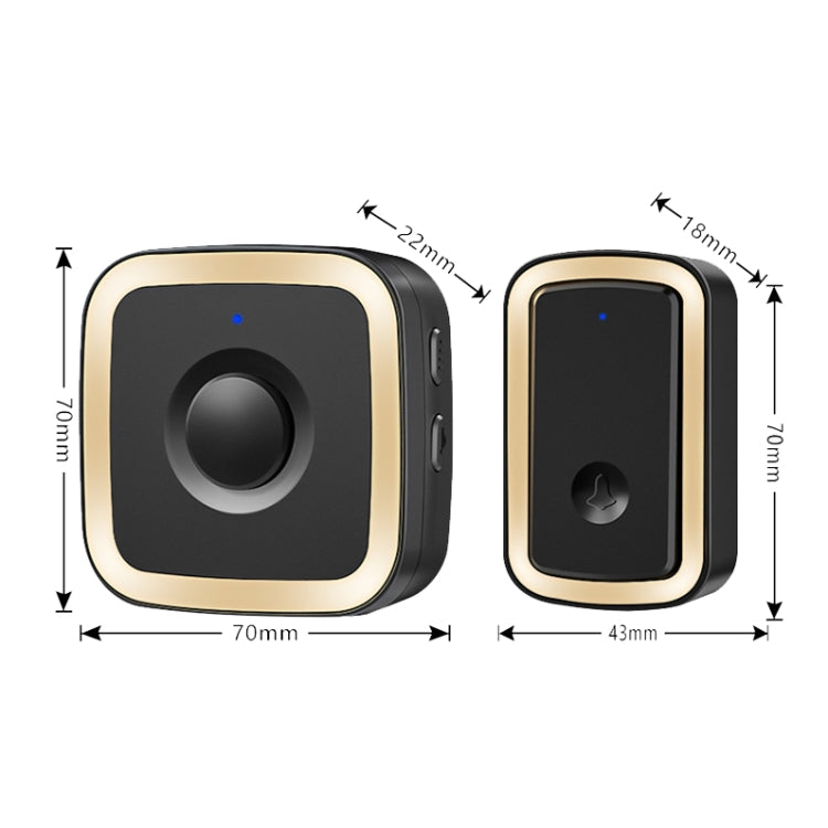 CACAZI A58 1 For 1 Smart Wireless Doorbell without Battery, Plug:EU Plug(Gold) - Wireless Doorbell by CACAZI | Online Shopping South Africa | PMC TechLife | Buy Now Pay Later Mobicred