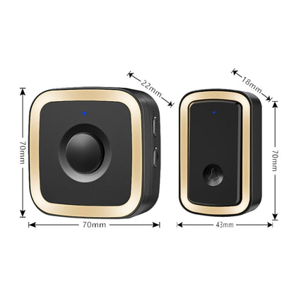 CACAZI A58 1 For 1 Smart Wireless Doorbell without Battery, Plug:US Plug(Gold) - Wireless Doorbell by CACAZI | Online Shopping South Africa | PMC Jewellery
