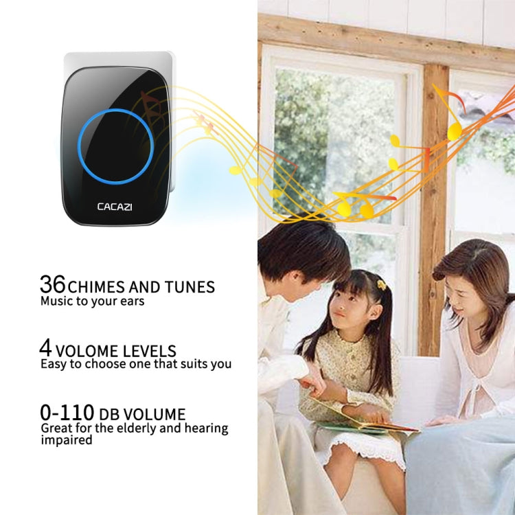 CACAZI H10 1 For 1 Wireless Smart Doorbell without Battery, Plug:US Plug(Black) - free shipping - PMC TechLife - Order now!
