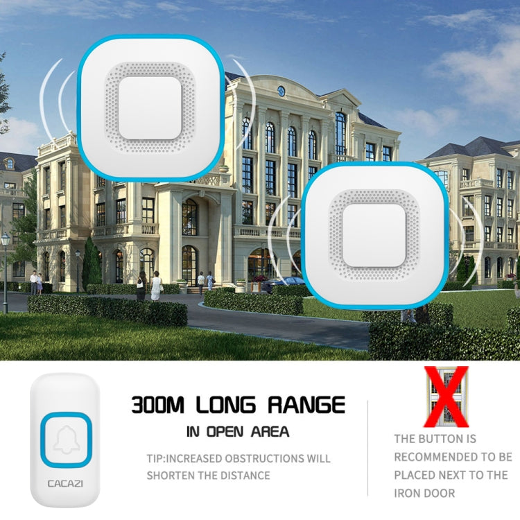 CACAZI V028F Wireless Music Doorbell without Battery, Plug:UK Plug(White) - Wireless Doorbell by CACAZI | Online Shopping South Africa | PMC TechLife | Buy Now Pay Later Mobicred