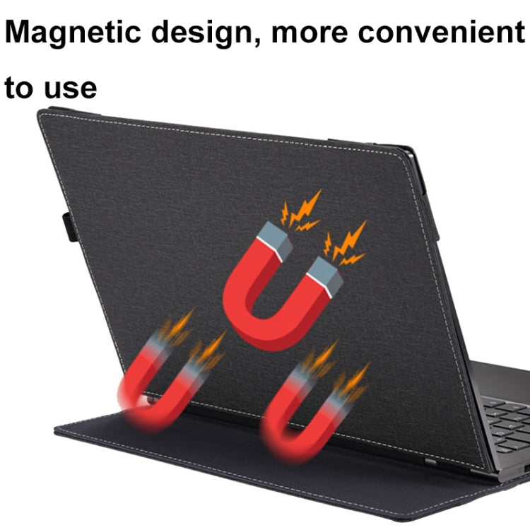 For Samsung Galaxy Book 4 Pro 14 Inch Leather Laptop Anti-Fall Protective Case(Black) - 14.1 inch by PMC TechLife | Online Shopping South Africa | PMC TechLife | Buy Now Pay Later Mobicred