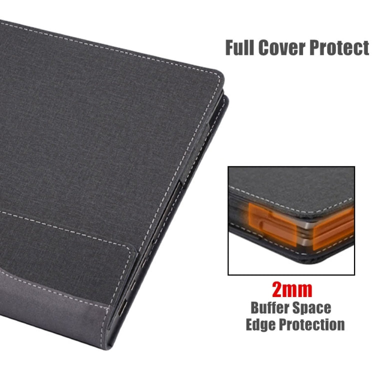 For Samsung Galaxy Book 4 Pro 14 Inch Leather Laptop Anti-Fall Protective Case(Black) - 14.1 inch by PMC TechLife | Online Shopping South Africa | PMC TechLife | Buy Now Pay Later Mobicred