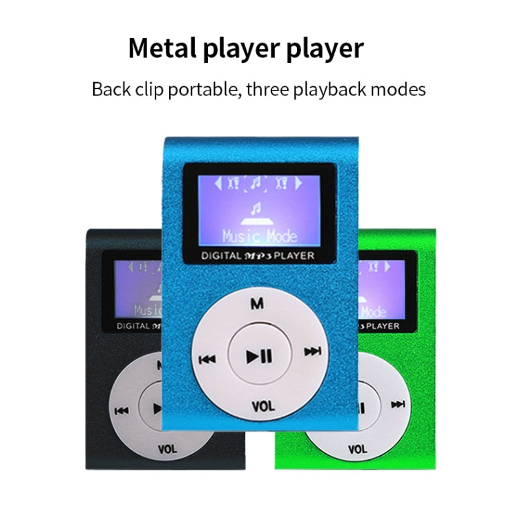 128M+Earphone+Cable Mini Lavalier Metal MP3 Music Player with Screen(Black) - MP3 Player by PMC TechLife | Online Shopping South Africa | PMC TechLife | Buy Now Pay Later Mobicred