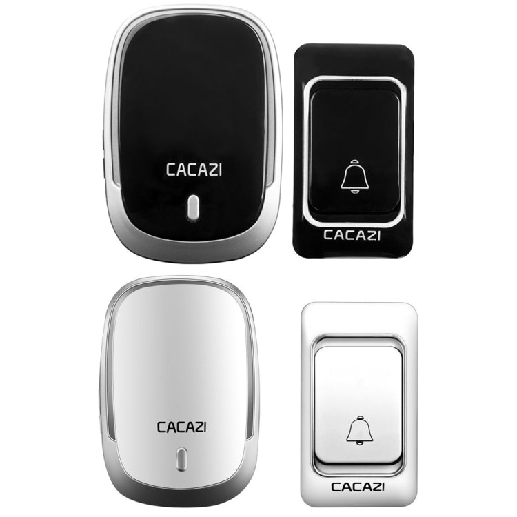 CACAZI Smart Waterproof Music Wireless Doorbell Multifunctional Pager, Style: EU Plug(Black) - Wireless Doorbell by CACAZI | Online Shopping South Africa | PMC Jewellery | Buy Now Pay Later Mobicred