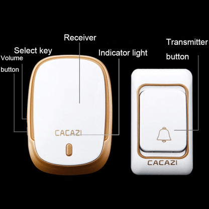 CACAZI Smart Waterproof Music Wireless Doorbell Multifunctional Pager, Style: EU Plug(Black) - Wireless Doorbell by CACAZI | Online Shopping South Africa | PMC Jewellery | Buy Now Pay Later Mobicred