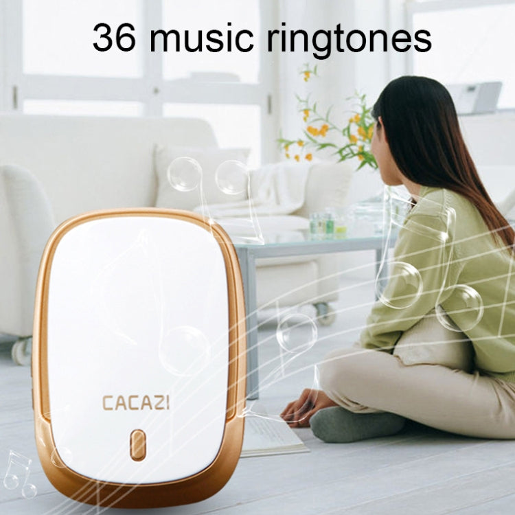 CACAZI Smart Waterproof Music Wireless Doorbell Multifunctional Pager, Style: EU Plug(Black) - Wireless Doorbell by CACAZI | Online Shopping South Africa | PMC Jewellery | Buy Now Pay Later Mobicred