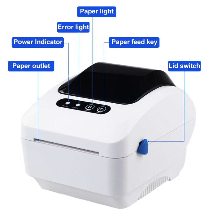 Xprinter XP-320B 80mm Thermal Barcode Supermarket Cashier Label Printer, Spec: USB+Bluetooth(UK Plug) - free shipping - PMC TechLife - Order now!