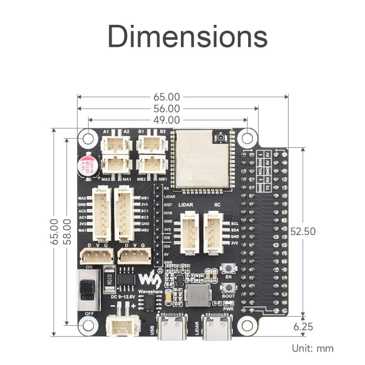 Waveshare 23730 ESP32 Multi-Functional General Driver Board For Robots, Supports WIFI/Bluetooth/ESP-NOW - Modules Expansions Accessories by Waveshare | Online Shopping South Africa | PMC Jewellery | Buy Now Pay Later Mobicred