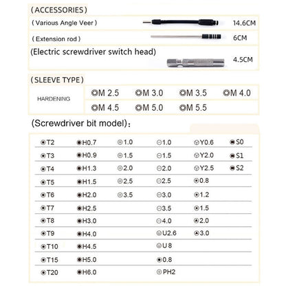 Obadun 9800 58 in 1 Screwdriver Set Manual CRV Batch Mobile Phone Disassembly Glasses Repair Tool(Orange) - Screwdriver Set by Obadun | Online Shopping South Africa | PMC Jewellery | Buy Now Pay Later Mobicred