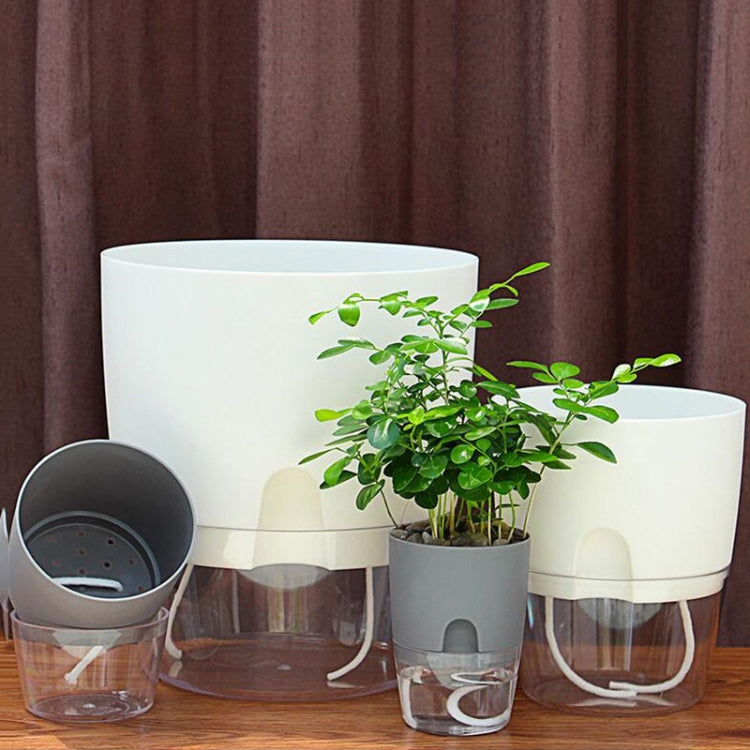 Transparent Plastic Double-Layer Water Storage Automatic Water-Absorbing Flowerpot, Size: A707 Caliber 15.3cm(White Transparent Basin) - Flower Pots & Planters by PMc TechLife | Online Shopping South Africa | PMc TechLife | Buy Now Pay Later Mobicred