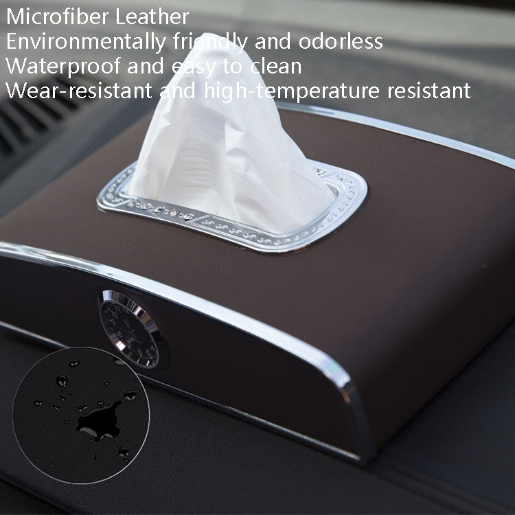Car Clock Tissue Box Multi-Function Vehicle Instrument Table Paper Towel Box, Style: Clock+Parking Card (Black) - Tissue Boxes by PMC TechLife | Online Shopping South Africa | PMC TechLife | Buy Now Pay Later Mobicred