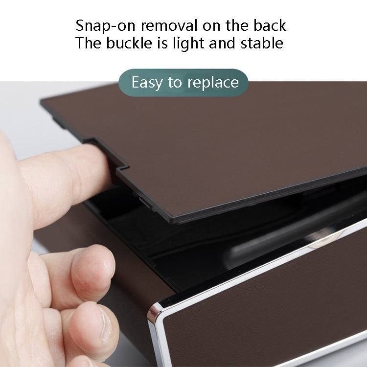 Car Clock Tissue Box Multi-Function Vehicle Instrument Table Paper Towel Box, Style: Clock+Parking Card (Mocha Brown) - Tissue Boxes by PMC TechLife | Online Shopping South Africa | PMC TechLife | Buy Now Pay Later Mobicred