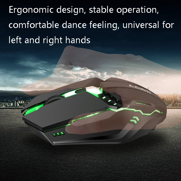 2 PCS K-Snake M11 4 Keys 1600DPI Luminous Game Wired Mouse Notebook Desktop USB Wired Mouse, Cable Length: 1.5m - Wired Mice by K-Snake | Online Shopping South Africa | PMC TechLife | Buy Now Pay Later Mobicred